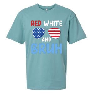 Red White And Bruh 4th Of July Sueded Cloud Jersey T-Shirt