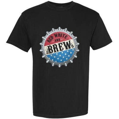 Red White And Brew 4th Of July Craft Beer Father Garment-Dyed Heavyweight T-Shirt