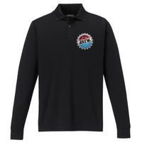 Red White And Brew 4th Of July Craft Beer Father Performance Long Sleeve Polo