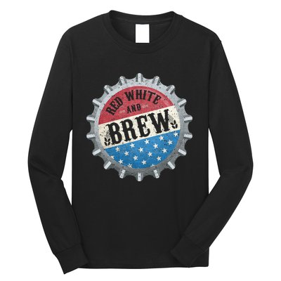 Red White And Brew 4th Of July Craft Beer Father Long Sleeve Shirt