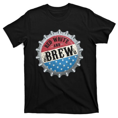 Red White And Brew 4th Of July Craft Beer Father T-Shirt