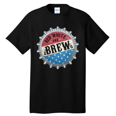 Red White And Brew 4th Of July Craft Beer Father Tall T-Shirt