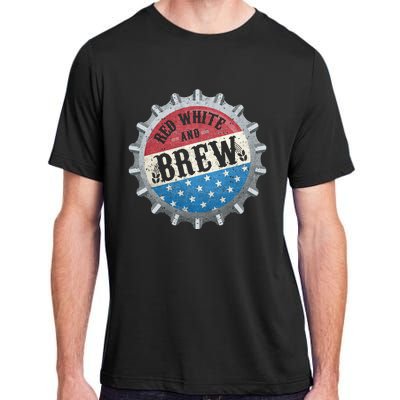 Red White And Brew 4th Of July Craft Beer Father Adult ChromaSoft Performance T-Shirt