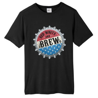 Red White And Brew 4th Of July Craft Beer Father Tall Fusion ChromaSoft Performance T-Shirt