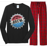 Red White And Brew 4th Of July Craft Beer Father Long Sleeve Pajama Set