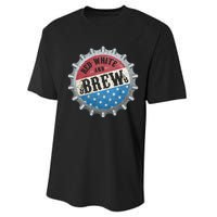 Red White And Brew 4th Of July Craft Beer Father Performance Sprint T-Shirt