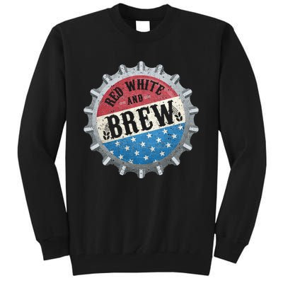 Red White And Brew 4th Of July Craft Beer Father Tall Sweatshirt