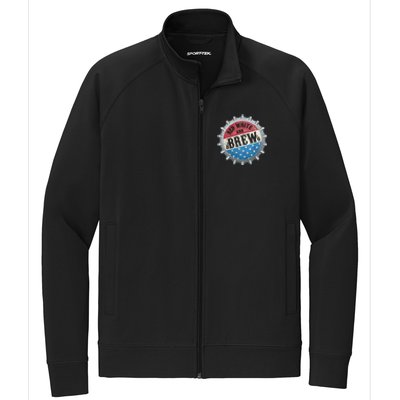 Red White And Brew 4th Of July Craft Beer Father Stretch Full-Zip Cadet Jacket