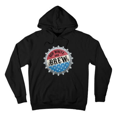 Red White And Brew 4th Of July Craft Beer Father Tall Hoodie