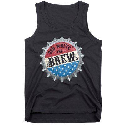 Red White And Brew 4th Of July Craft Beer Father Tank Top