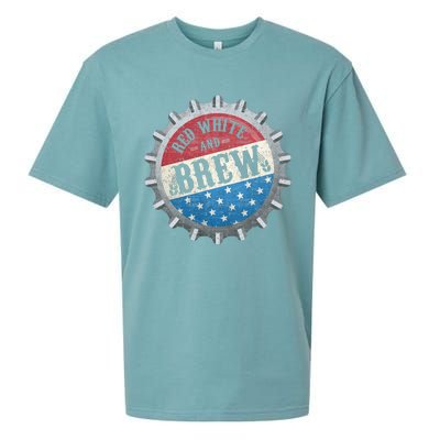 Red White And Brew 4th Of July Craft Beer Father Sueded Cloud Jersey T-Shirt