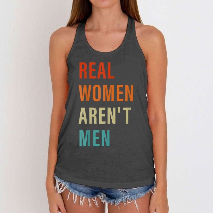 Real Women Arent Men Retro Vintage Women's Knotted Racerback Tank