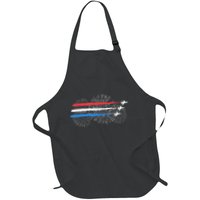 Red White And Blue Fighter Jets With Fireworks 4th Of July Apron