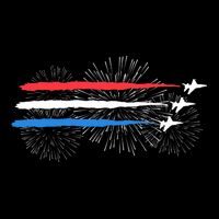 Red White And Blue Fighter Jets With Fireworks 4th Of July Drawstring Bag