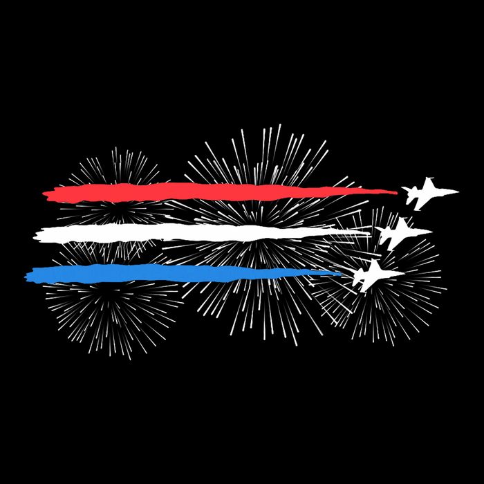 Red White And Blue Fighter Jets With Fireworks 4th Of July Drawstring Bag