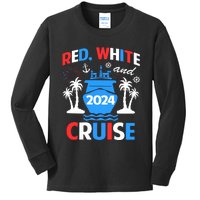 Red White And Cruise 4th Of July Family Matching Cruise Kids Long Sleeve Shirt