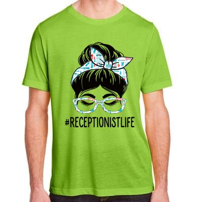 Receptionist Week Appreciation Day Messy Bun For Work Gift Adult ChromaSoft Performance T-Shirt