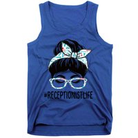 Receptionist Week Appreciation Day Messy Bun For Work Gift Tank Top