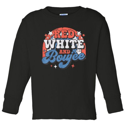 Red White And Boujee 4th Of July Toddler Long Sleeve Shirt