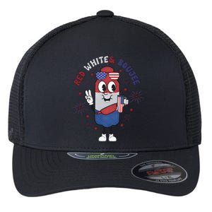 Red White And Boujee Funny 4th Of July Flexfit Unipanel Trucker Cap