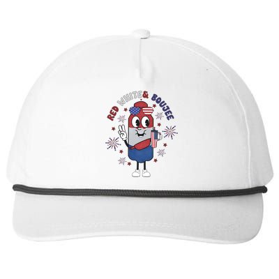 Red White And Boujee Funny 4th Of July Snapback Five-Panel Rope Hat