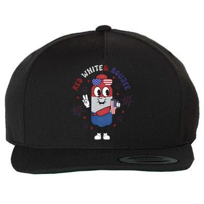 Red White And Boujee Funny 4th Of July Wool Snapback Cap