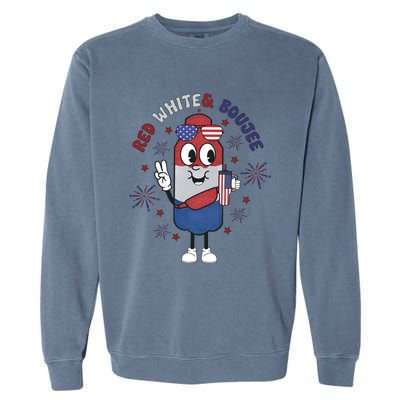 Red White And Boujee Funny 4th Of July Garment-Dyed Sweatshirt