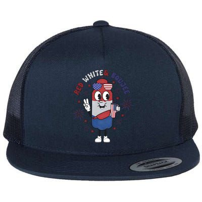 Red White And Boujee Funny 4th Of July Flat Bill Trucker Hat