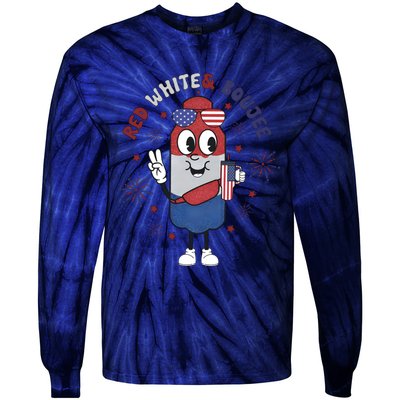 Red White And Boujee Funny 4th Of July Tie-Dye Long Sleeve Shirt