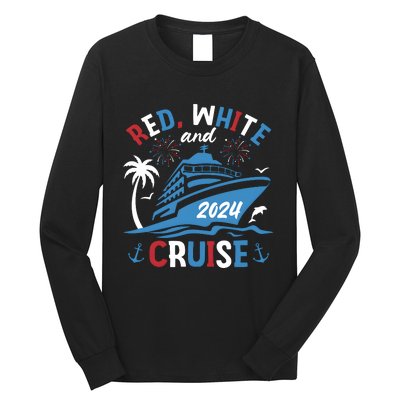 Red White And Cruise Patriotic 4th Of July Family Cruise Long Sleeve Shirt