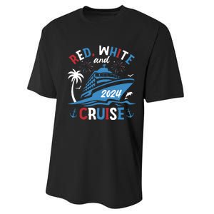 Red White And Cruise Patriotic 4th Of July Family Cruise Performance Sprint T-Shirt