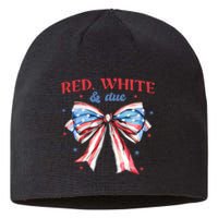 Red White And Due 4th Of July Pregnancy Sustainable Beanie