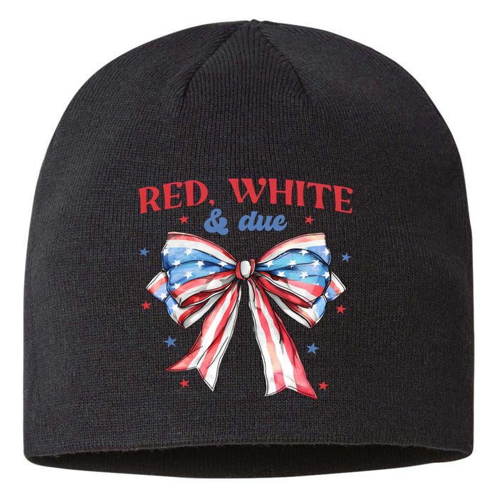 Red White And Due 4th Of July Pregnancy Sustainable Beanie