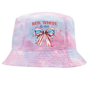 Red White And Due 4th Of July Pregnancy Tie-Dyed Bucket Hat