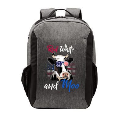 Red White And Moo Patriotic Cow Usa Flag Funny 4th Of July Gift Vector Backpack