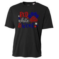 Red White And Woof Patriotic Dog Lover USA Flag 4th Of July Cooling Performance Crew T-Shirt