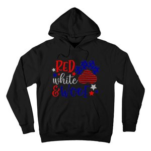 Red White And Woof Patriotic Dog Lover USA Flag 4th Of July Hoodie