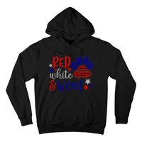 Red White And Woof Patriotic Dog Lover USA Flag 4th Of July Hoodie