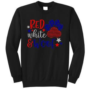 Red White And Woof Patriotic Dog Lover USA Flag 4th Of July Sweatshirt