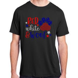 Red White And Woof Patriotic Dog Lover USA Flag 4th Of July Adult ChromaSoft Performance T-Shirt