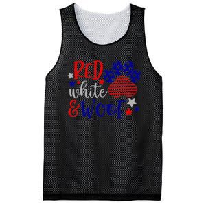 Red White And Woof Patriotic Dog Lover USA Flag 4th Of July Mesh Reversible Basketball Jersey Tank