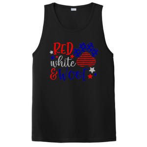 Red White And Woof Patriotic Dog Lover USA Flag 4th Of July PosiCharge Competitor Tank