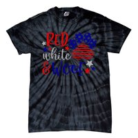 Red White And Woof Patriotic Dog Lover USA Flag 4th Of July Tie-Dye T-Shirt