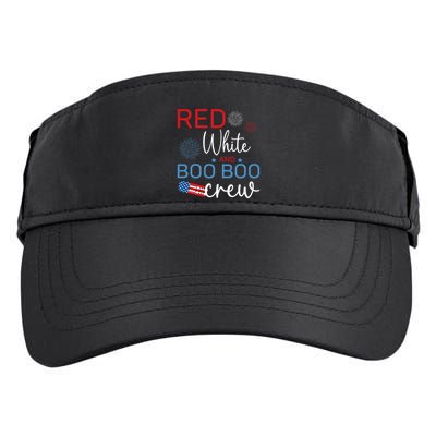 Red White And Boo Boo Crew 4th Of July Nurse Nursing Adult Drive Performance Visor