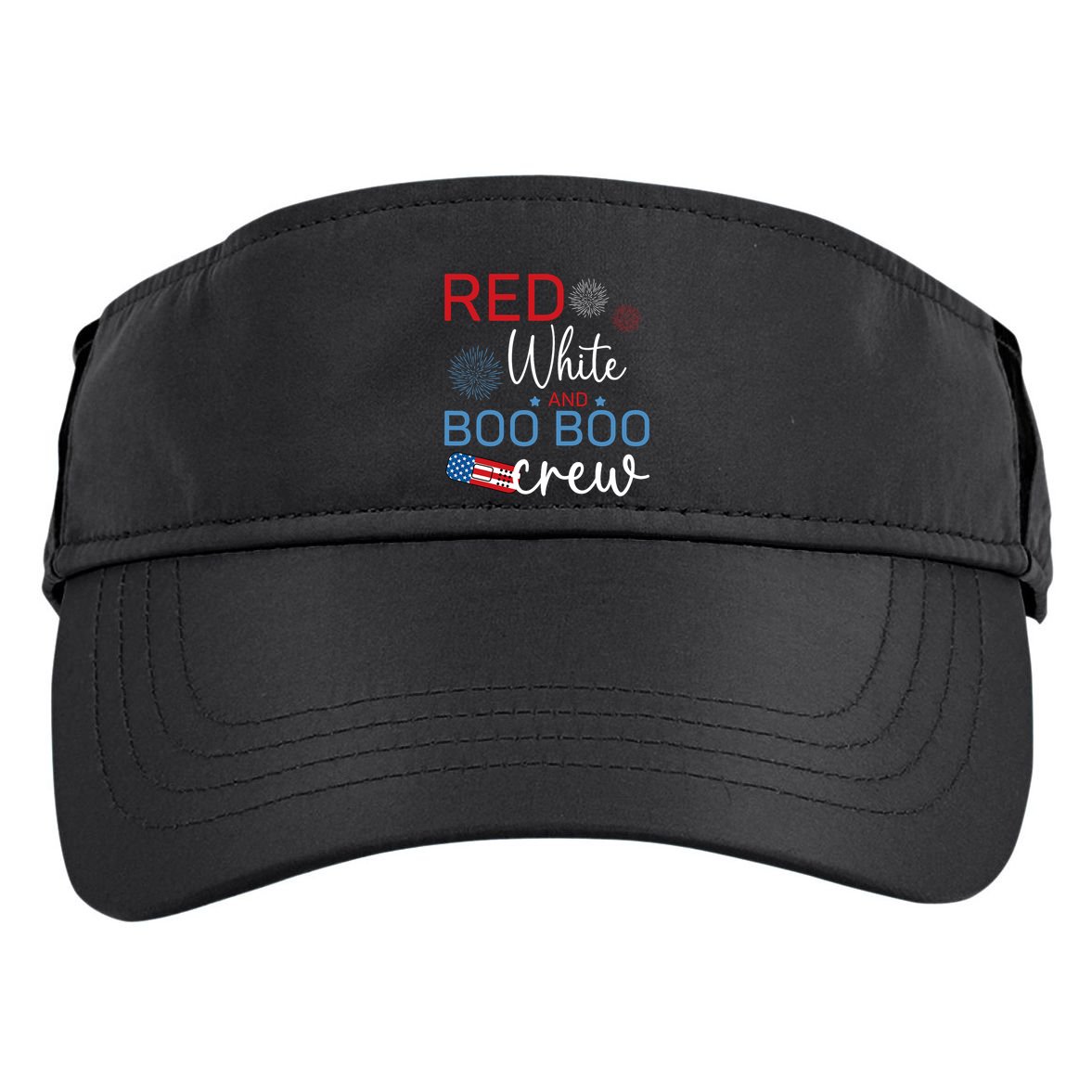 Red White And Boo Boo Crew 4th Of July Nurse Nursing Adult Drive Performance Visor