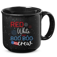 Red White And Boo Boo Crew 4th Of July Nurse Nursing 15oz Campfire Ceramic Mug