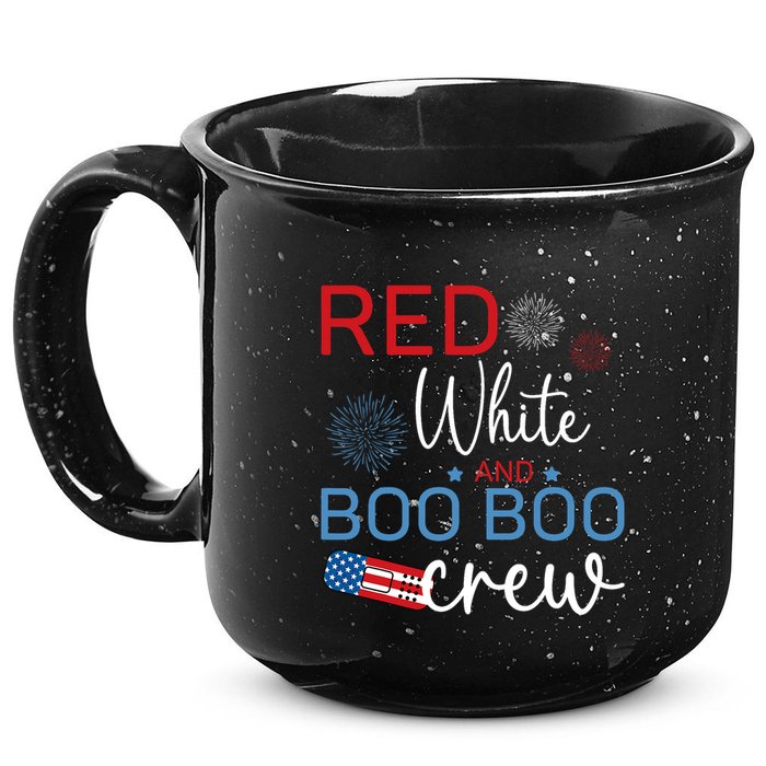 Red White And Boo Boo Crew 4th Of July Nurse Nursing 15oz Campfire Ceramic Mug