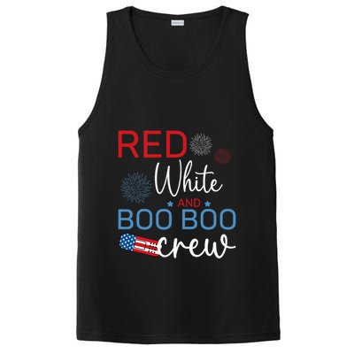 Red White And Boo Boo Crew 4th Of July Nurse Nursing PosiCharge Competitor Tank
