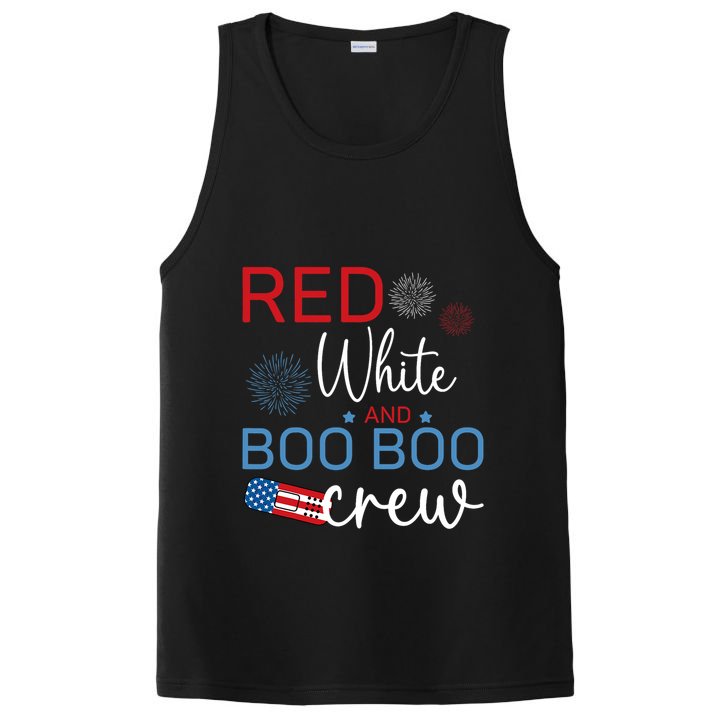 Red White And Boo Boo Crew 4th Of July Nurse Nursing PosiCharge Competitor Tank