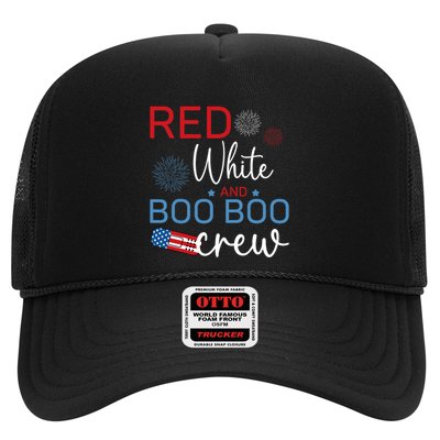 Red White And Boo Boo Crew 4th Of July Nurse Nursing Trucker Hat
